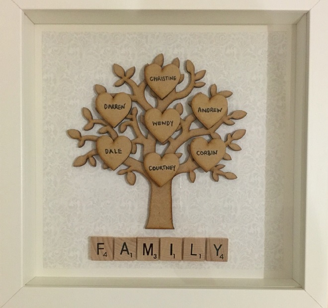 Scrabble-Styled Family Tree